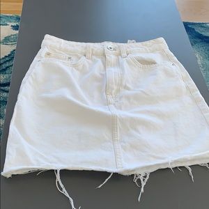 Zara white denim skirt